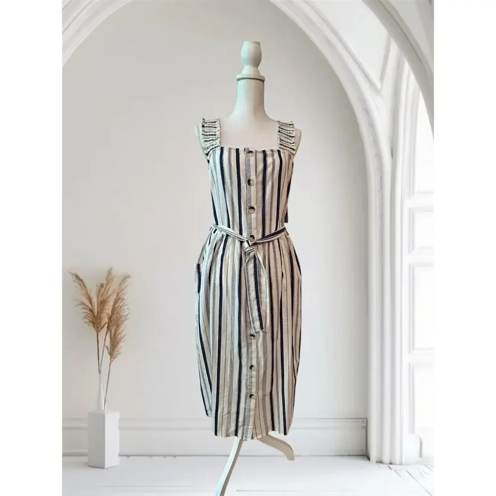 White & blue striped sundress - Picture 1 of 10